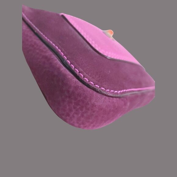 Vintage COACH Y2k Bag in Fuchsia Pink and Purple Nubuck Leather with turnlock - Picture 3 of 9